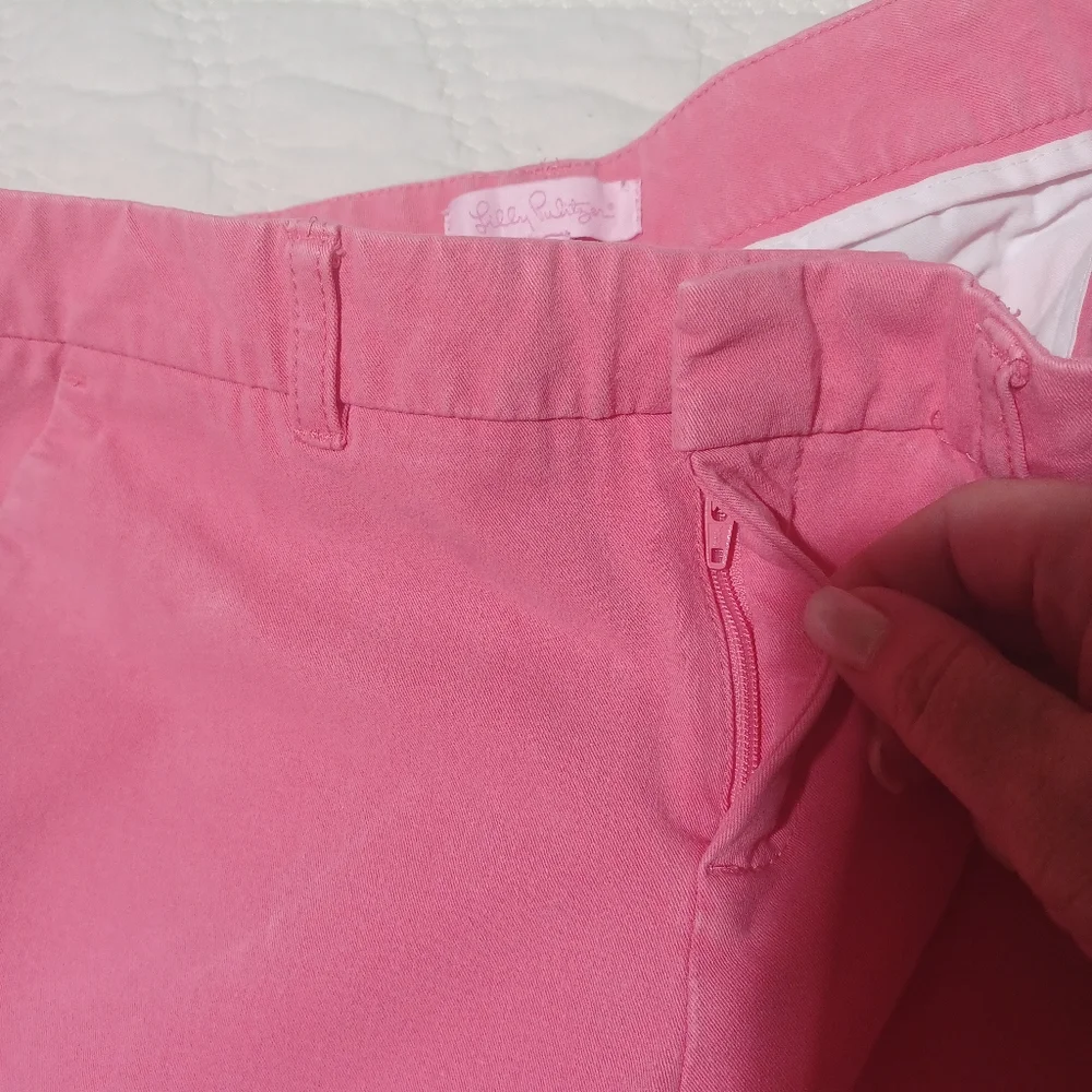 Lilly Pulitzer Gretchen High Rise Shorts Tailored Cotton Blend - Picture 4 of 7